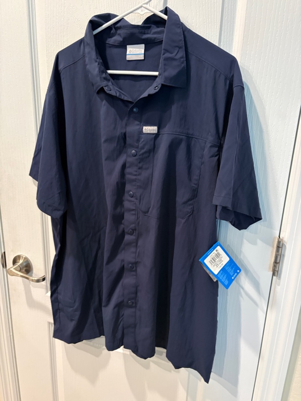 NWT Columbia Men’s Saga Peak Short Sleeve Shirt In Navy Sz XXL